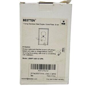 Bestten 1 Gang Stainless Steel Duplex Outlet Plate Cover 10 pieces per box